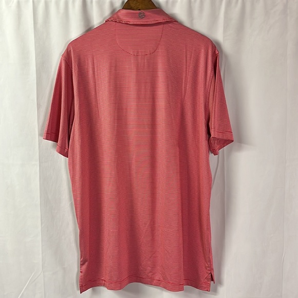 🛍 6 for $35 • Chase 54 Red & White Striped Golf Polo Shirt - Picture 2 of 16